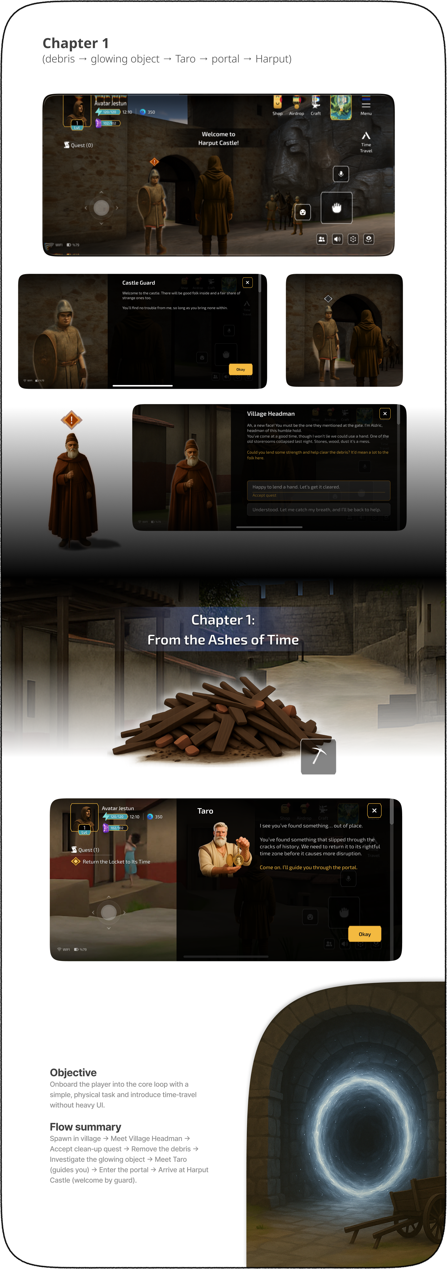 GoArt Worlds quest onboarding and dialogue system — chapter 1